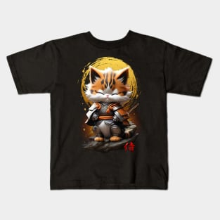 Samurai Cat 10 Kids T-Shirt